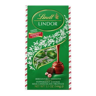 Lindt Lindor Holiday Limited Edition Peppermint Cookie Milk Chocolate Candy Truffles with Smooth Peppermint Truffle Center, 5.1 oz | CVS Health