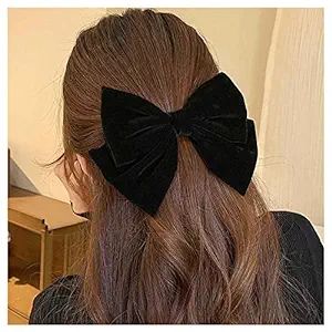 Andelaisi Vintage Satin Bow Hair Barrettes Large Velvet Bow Hair Clips Winter Ribbon Bow Headclip... | Amazon (US)