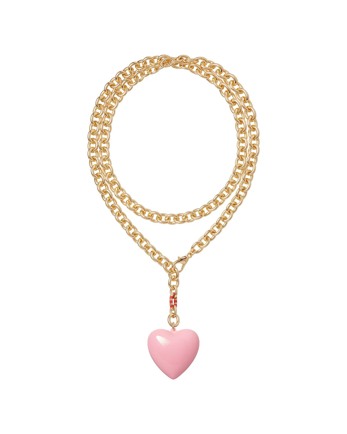 The Puffy Heart Necklace in Pink | Over The Moon