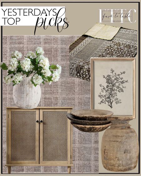 Yesterday’s Top Picks. Follow @farmtotablecreations on Instagram for more inspiration.

Angela Rose x Loloi Ember Fog / Dove Area Rug. Kantha Quilt. Antique Botanical Sketch Vintage Wall Art PRINTABLE | Neutral Farmhouse Kitchen Digital Download North Prints. Zouron 2 Door Rattan Storage Cabinet, 32'' Sideboard Buffet Kitchen Storage Cabinet with Rattan Doors, Multifunctional Cupboard Console Table with Shelf, Living Room Sofa Accent Cabinet, Natural. Weathered Handcrafted Terracotta Vase. 25" Faux Snowball Flower in Cream/Green, Real Touch Flowers, Faux Botanicals, DIY Florals. Vintage Rustic Marble Bowl (Free Shipping). Antique Neutral Wooden Vase, Farmhouse Boho Home Decor, Tabletop Shelf Decor, Wabi Sabi Vase. 




#LTKSaleAlert #LTKHome #LTKFindsUnder50