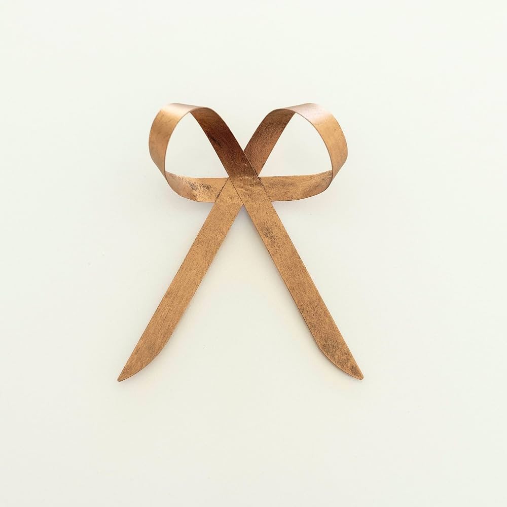 Rool Christmas Ornaments Gold Metal Bow Brass Bow Christmas Tree Decorations 1 Brass Bow with Cli... | Amazon (US)