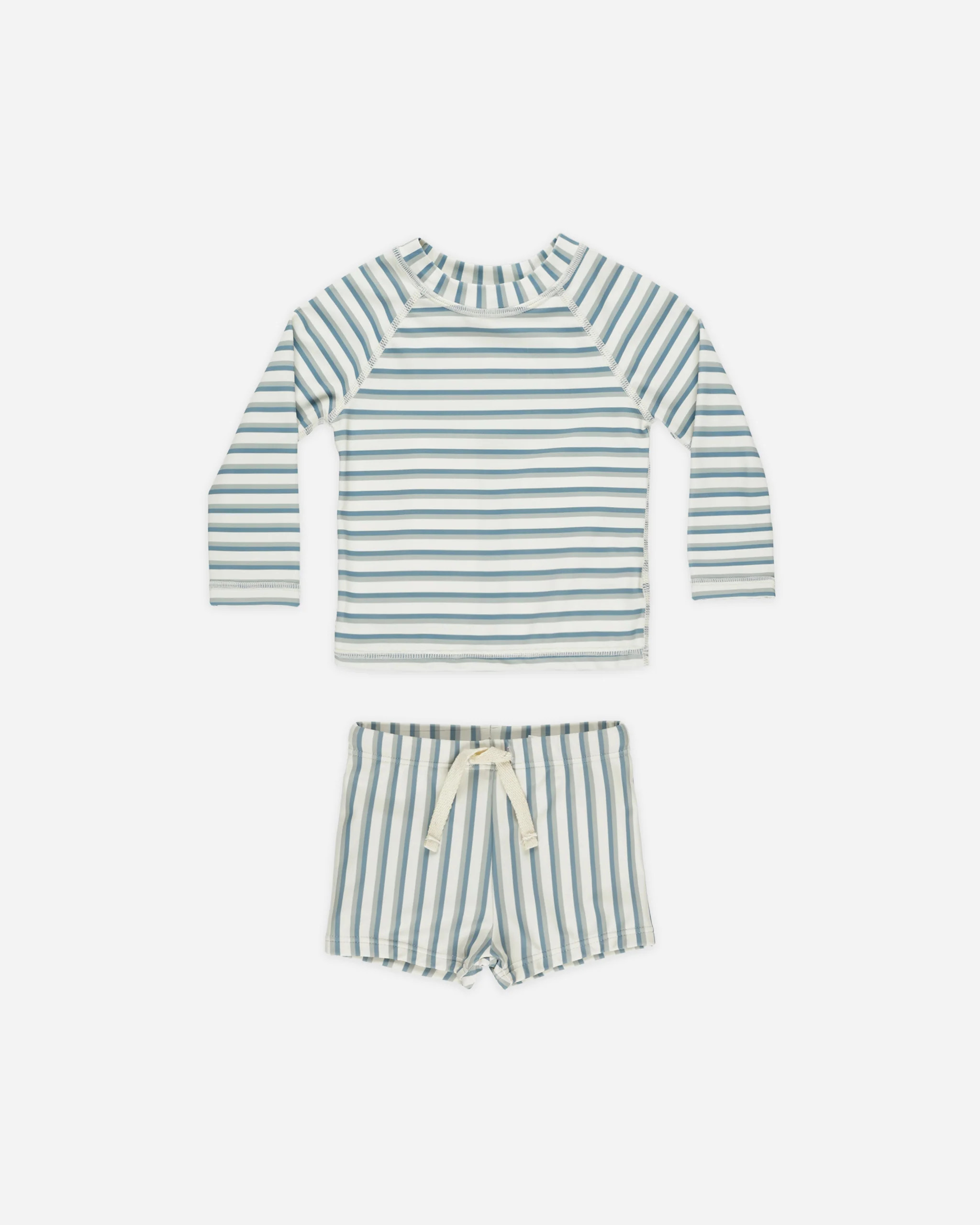 Rashguard Boy Set || Seafoam Stripe | Rylee + Cru