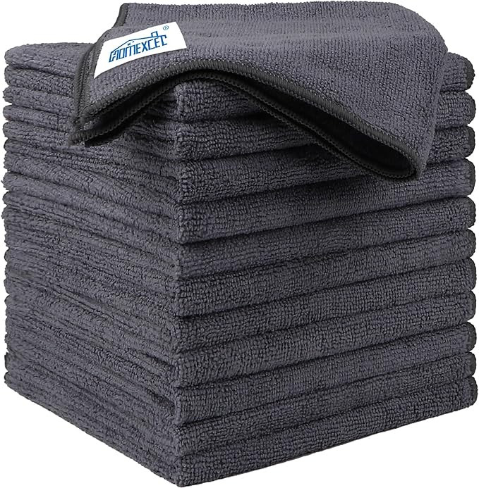 HOMEXCEL Microfiber Cleaning Cloth 12 Pack, 12.5 x 12.5 inch Microfiber Towels for Cars, Ultra Ab... | Amazon (US)