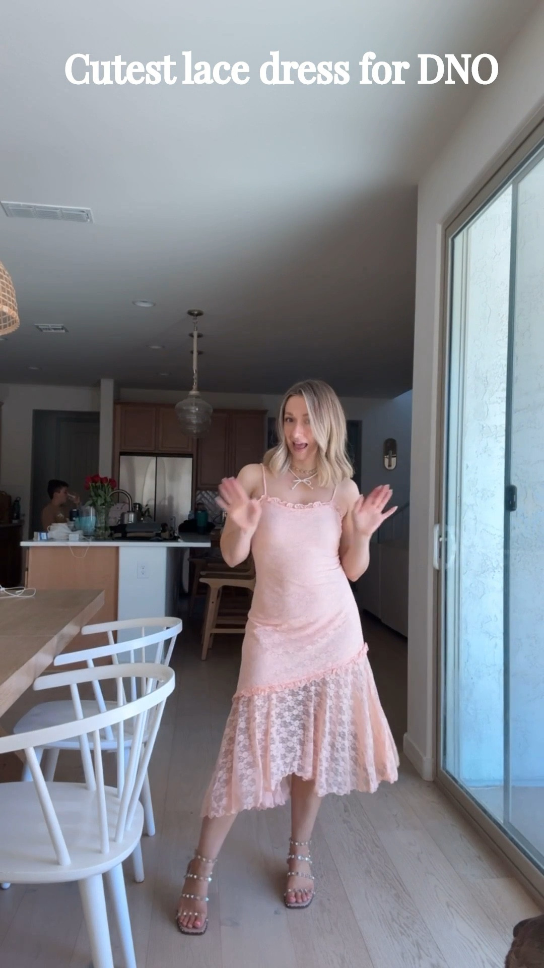 Celebrating our 15 year wedding anniversary 🥹 this little lace dress from Old Navy is so flattering and fun!! Wearing size xs petite 

Midi dress
Girly 
Feminine 

#LTKWedding #LTKootd #LTKPetite