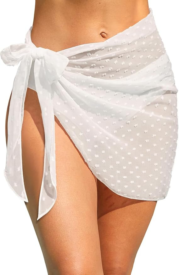 Holipick Sarong Cover Up Wrap Skirt Bathing Suit Sheer Swimsuit Sarong for Beach Chiffon Coverup | Amazon (US)