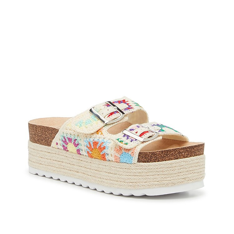 Dirty Laundry Pretends Platform Sandal | Women's | Natural Ivory/Multicolor | Size 9.5 | Sandals | Footbed | DSW