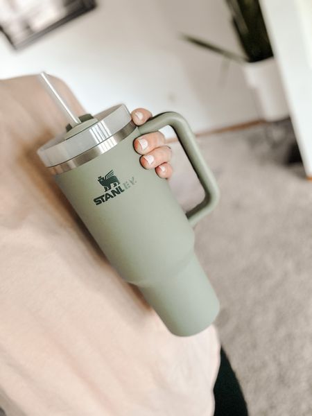 Stanley cup on sale! Soft Matte green color I love! the type is real. I use this EVERY SINGLE day and it helps me drink so much water! 

#LTKFind #LTKsalealert #LTKSeasonal