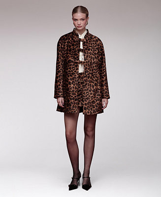 Women's Leopard Printed A-Line Empire Waist Jacket | Macy's