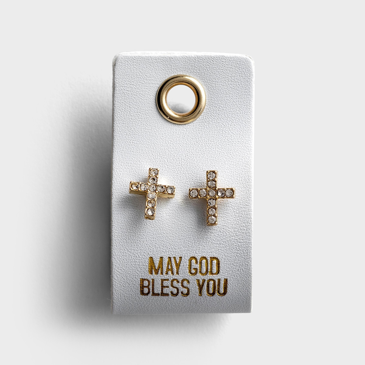 May God Bless You - Rhinestone Cross Stud Earrings | DaySpring
