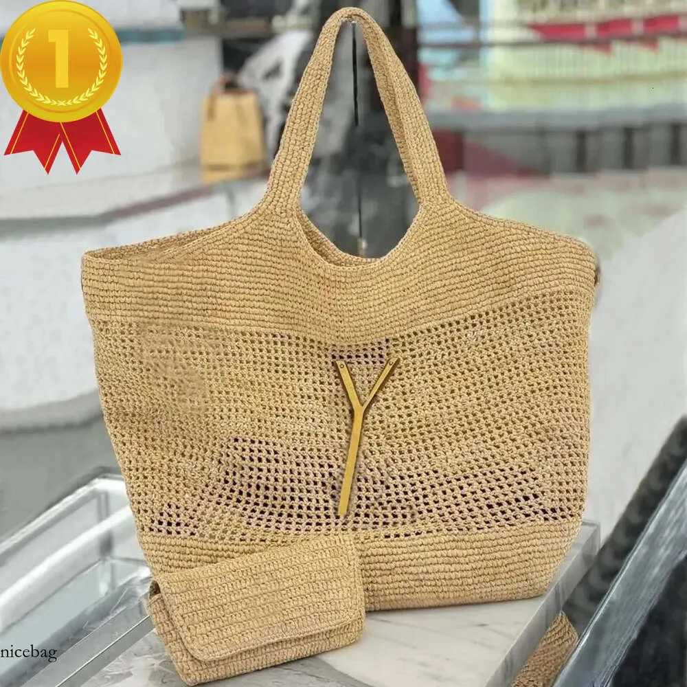 Tote Icare Designer Women Maxi Handbag Raffias Hand-Embroidered Straw High Quality Beach Large Ca... | DHGate