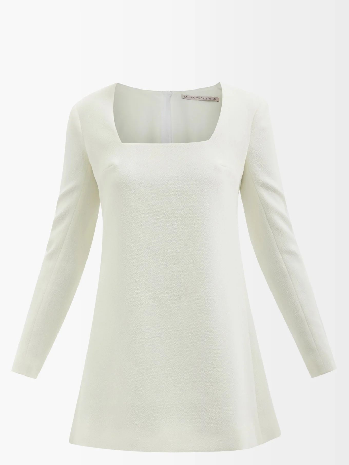 Alma square-neck crepe mini shift dress | Emilia Wickstead | Matches (UK)