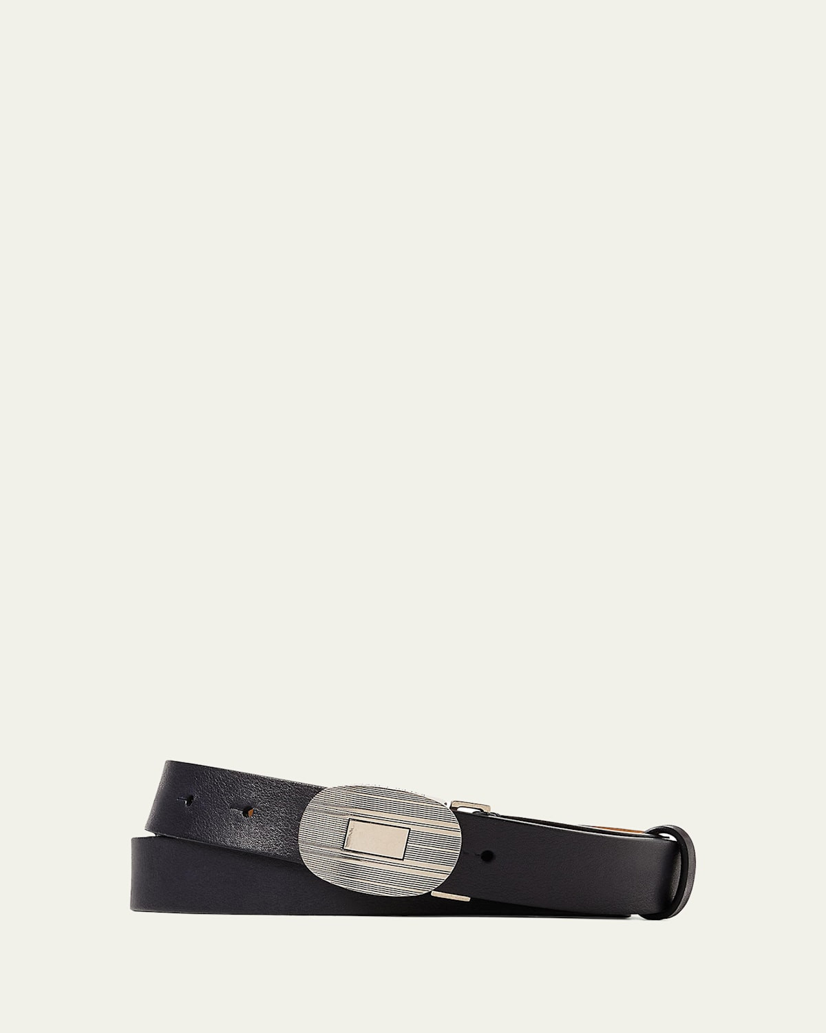 Men's Plaque-Buckle Leather Belt | Bergdorf Goodman