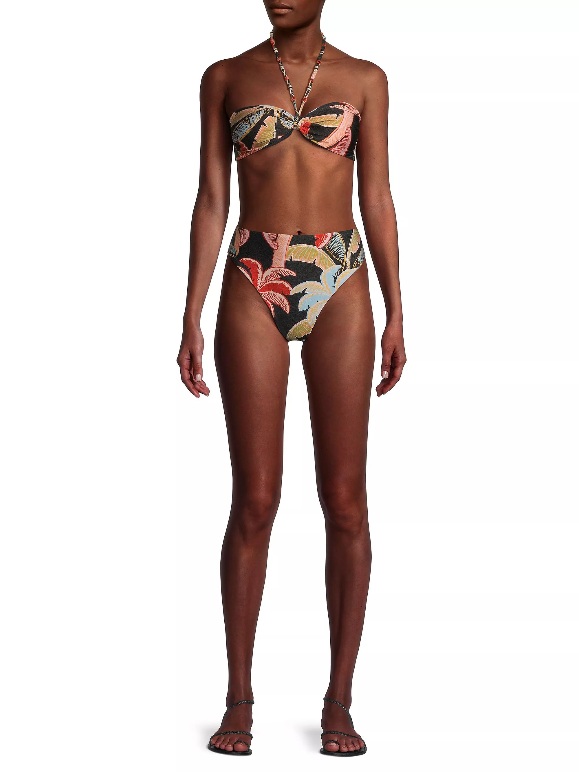 Swimsuits & Beach Cover-UpsTwo-PieceFarm RioCoconut Night High-Rise Bikini Bottom$100 | Saks Fifth Avenue