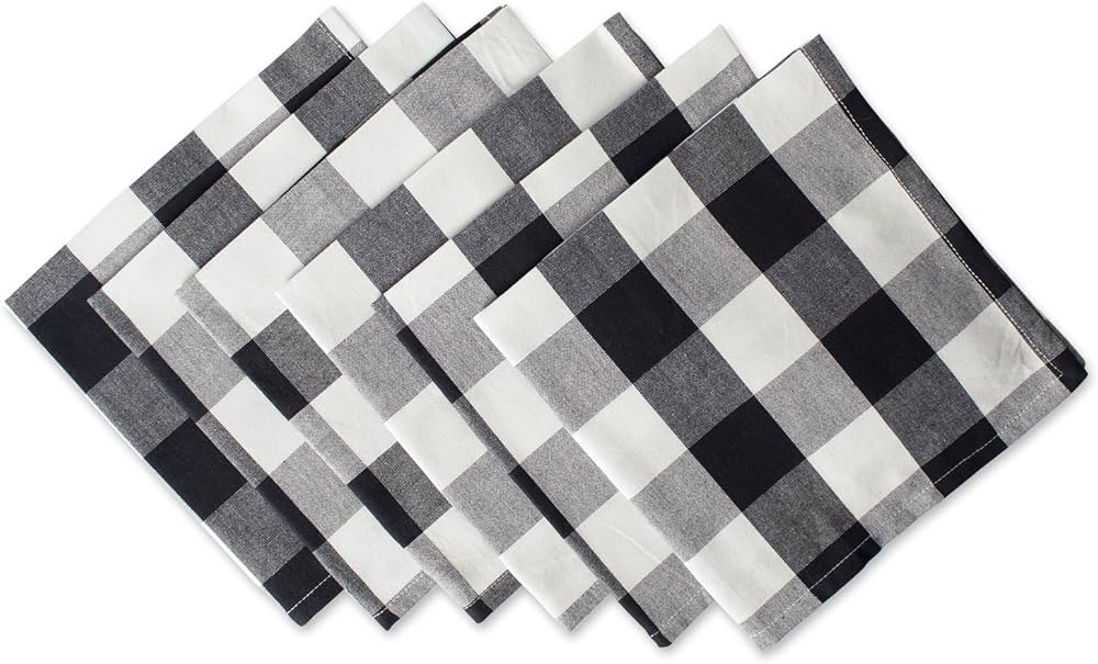 DII Buffalo Check Collection, Classic Farmhouse Tabletop Set, Napkin Set, 20x20, Black & White, 6... | Amazon (US)
