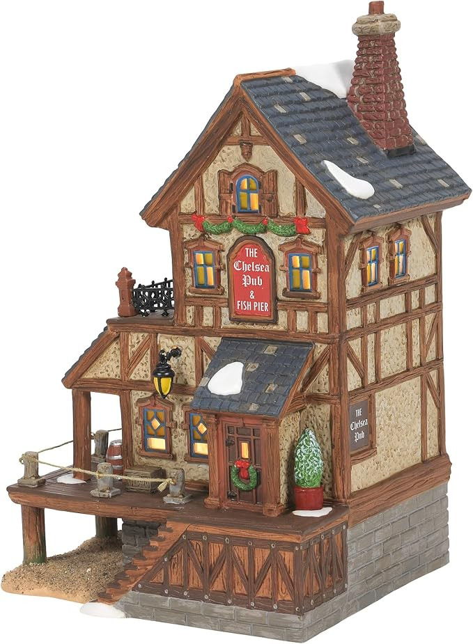 Department 56 Porcelain Dickens Village Chelsea on The Thames Pub Lit Building, 8.7 Inch, Multico... | Amazon (US)
