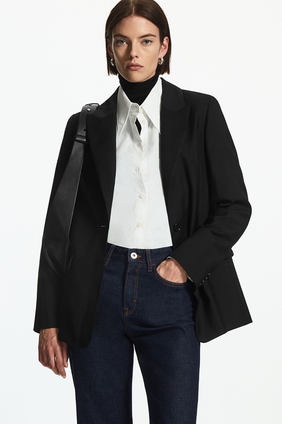REGULAR-FIT SINGLE-BREASTED WOOL BLAZER - BLACK - COS | COS (EU)