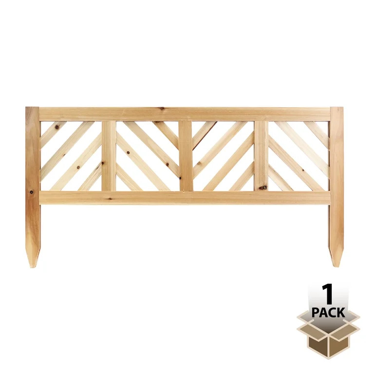 Expert Gardener 18in H x 36in W Wood Garden Border, Chevron Style | Walmart (US)