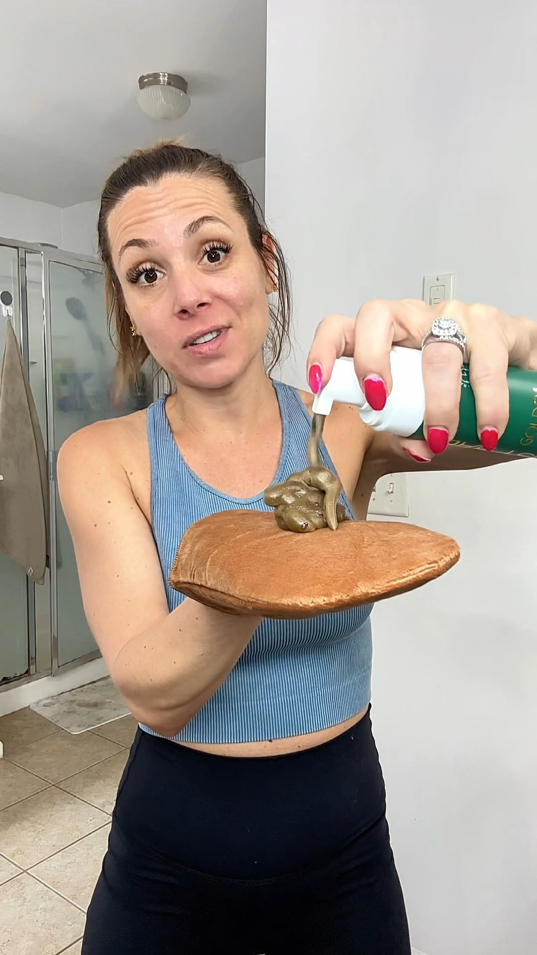 This is the Busy Babe Golden Nights Express Tan, and the reason I wanted to try it is because it’s an express self tanning mousse that develops in as little as one hour. One hour gives a light glow, two hours gives a medium bronzed look, and three hours gives a deeper darker tan.

Since I personally love a deeper tan, I left it on for the full three hour express tan test, rinsed it off, and now the color will continue developing over the next 24 hours.

#selftanner
#sunlesstan
#expresstan
#beautyover40
#beautyfinds