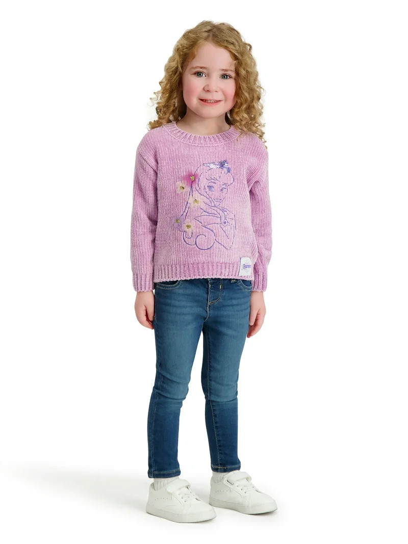 Princess Aurora Toddler Girls Chenille Sweater, Sizes 12 Months - 5T | Walmart (US)