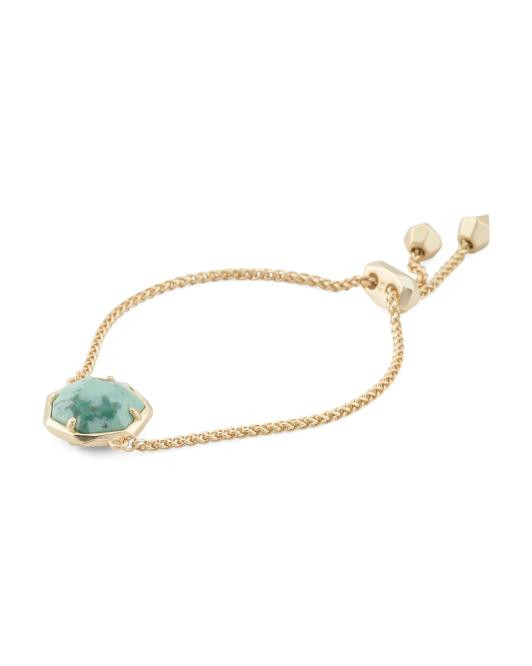 Gold Cynthia Sea Green Chrysocolla Chain Bracelet | TJ Maxx
