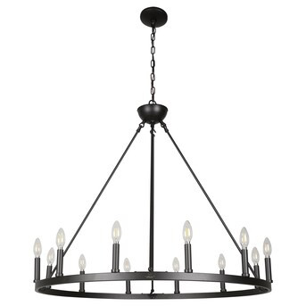CANYON HOME  12-Light Black Mid-century Chandelier | Lowe's