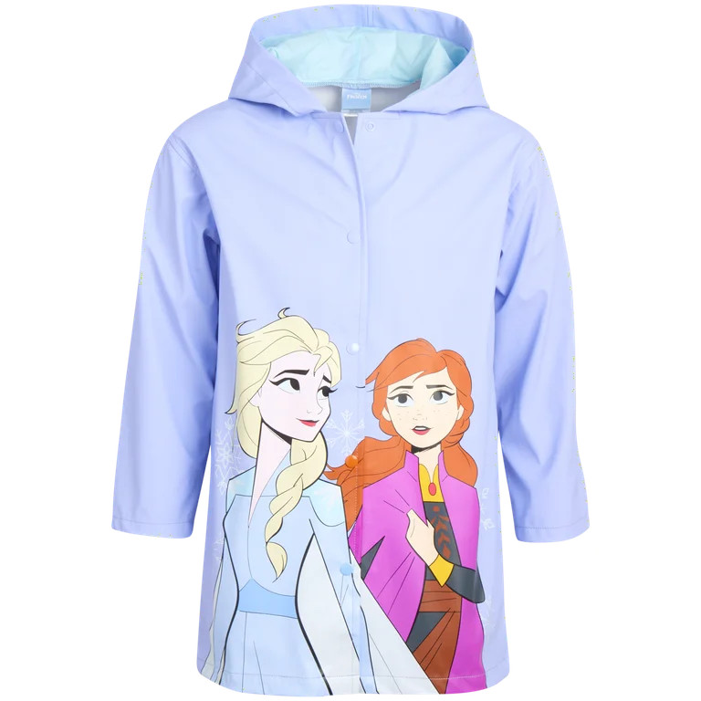 Disney Girls' Rain Jacket - Slicker Shell Raincoat: Minnie Mouse, Frozen Elsa, Anna (2T-7) | Walmart (US)
