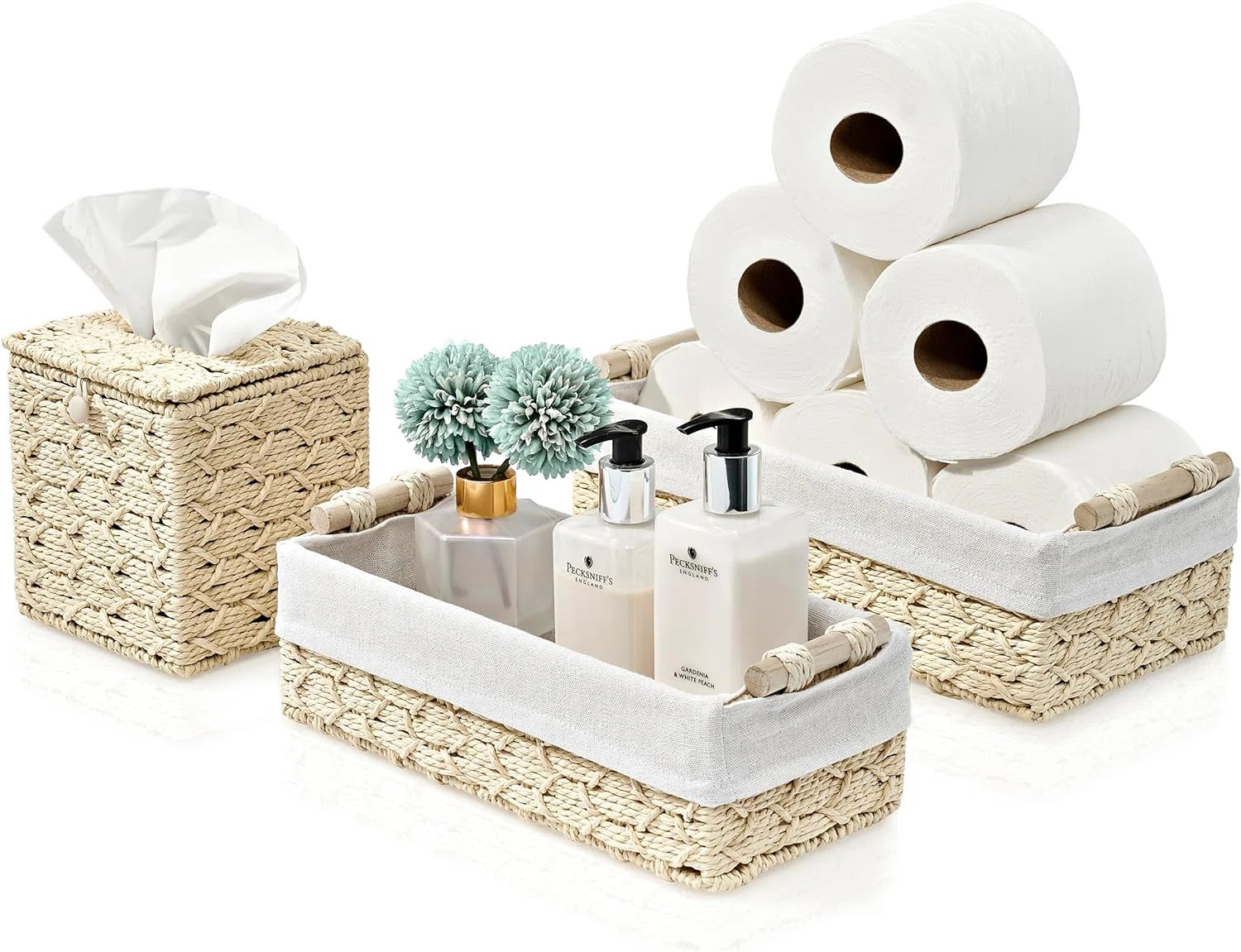 Bathroom Baskets Tissue Holder Paper Rope 3 Piece Set | Wayfair North America
