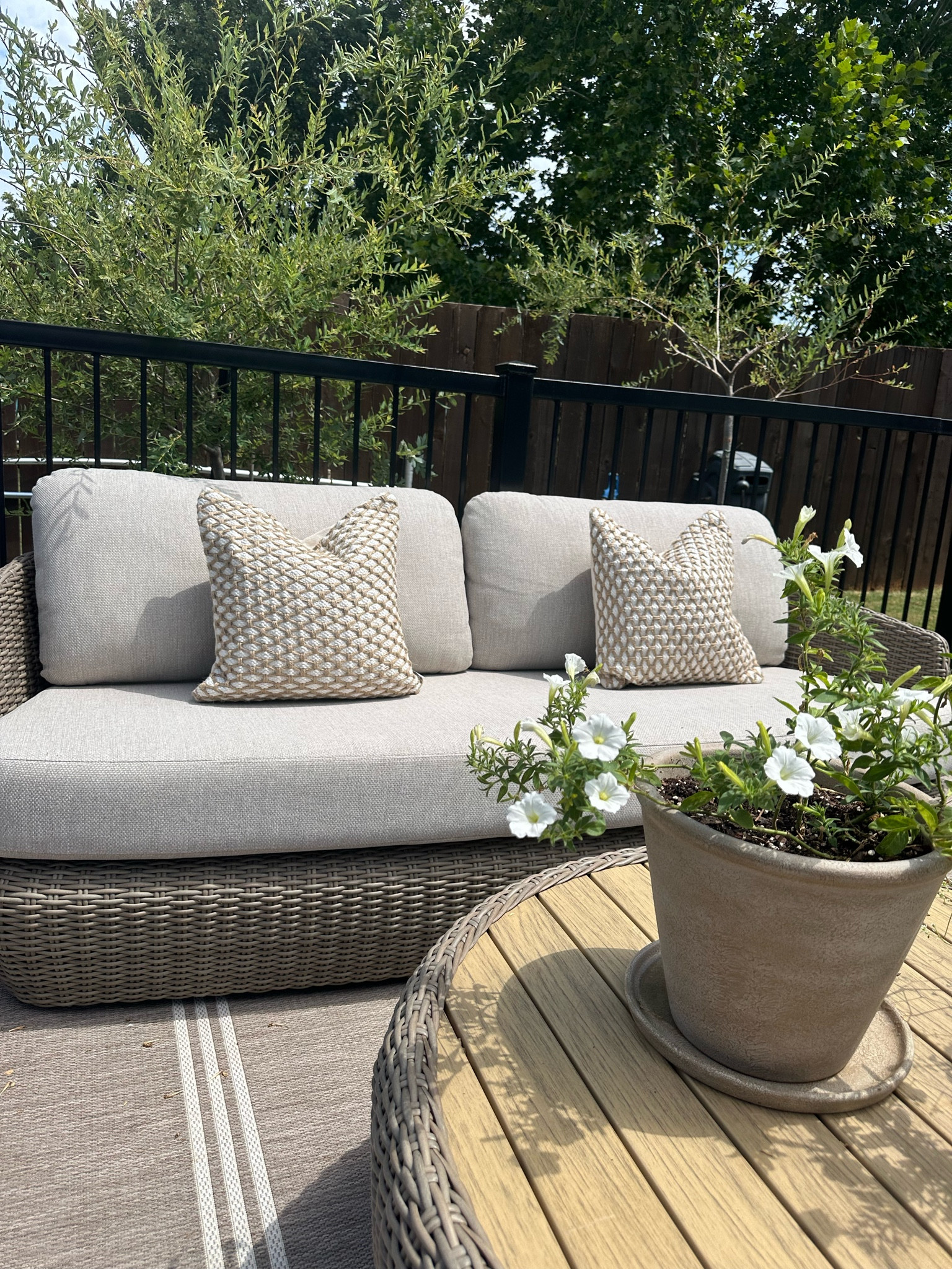 Beautiful textured outdoor pillow covers! Patio design! 

#LTKHome #LTKSeasonal