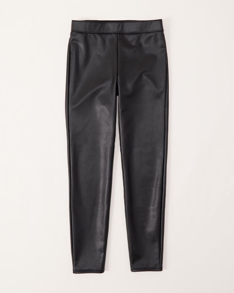 girls high rise faux leather leggings | girls | Abercrombie.com | Abercrombie & Fitch (US)
