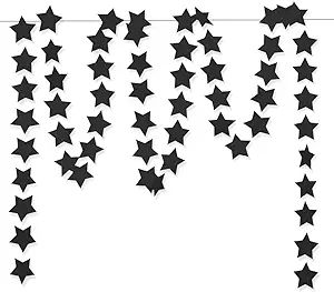 Glitter Black Star Hanging Garland - Twinkle Paper Star Banner for Festival Home Wall Decoration,... | Amazon (US)