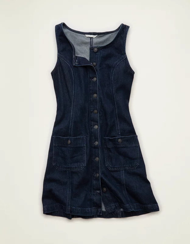 AE Denim Pinafore Mini Dress | American Eagle Outfitters (US & CA)