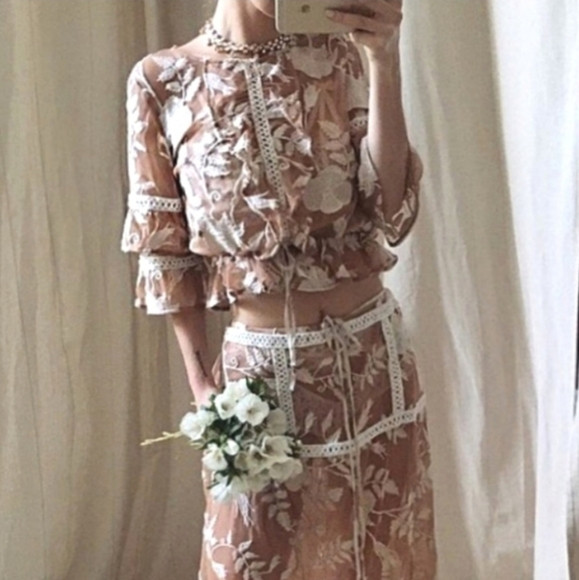 FOR LOVE AND LEMONS Sheer Embroidered Top NWOT - SMALL | Poshmark