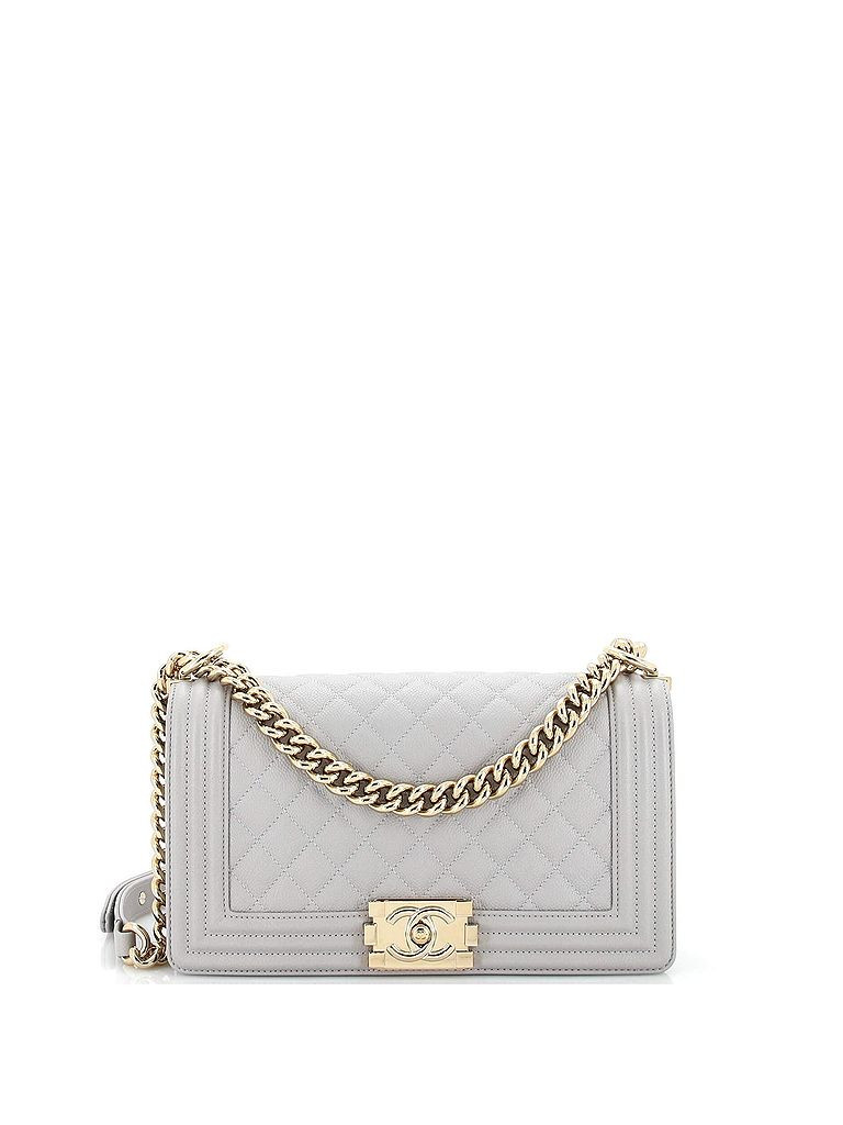 Chanel Leather Crossbody Bag: Gray Bags | ThredUp