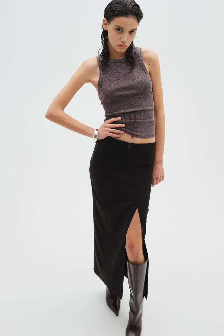 Dressy Pencil Skirt - Regular waist - Maxi - Black - Ladies | H&M US | H&M (US + CA)