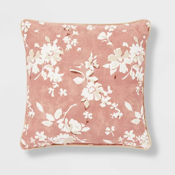 Floral Printed Square Throw Pillow - Threshold™ | Target