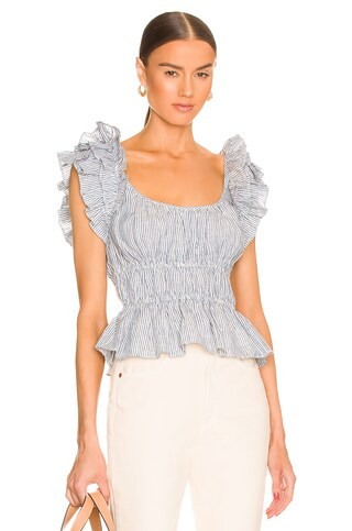 Ulla Johnson Paloma Top in Marine from Revolve.com | Revolve Clothing (Global)