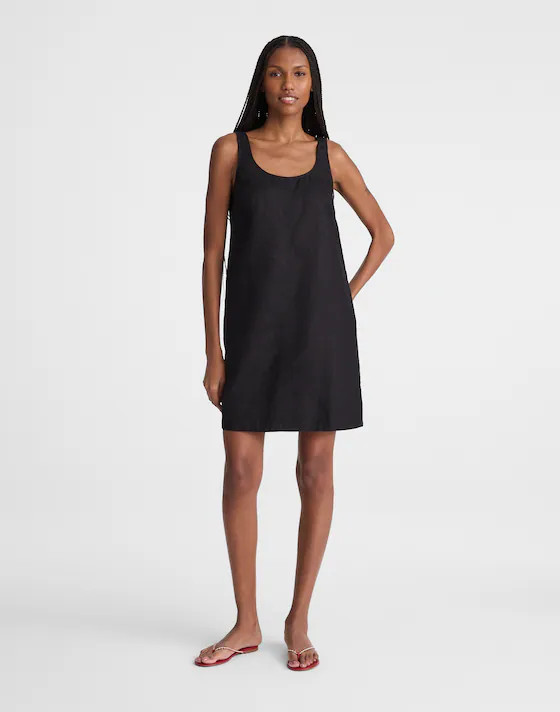 Scoopneck Mini Shift Dress in 100% Linen | Madewell