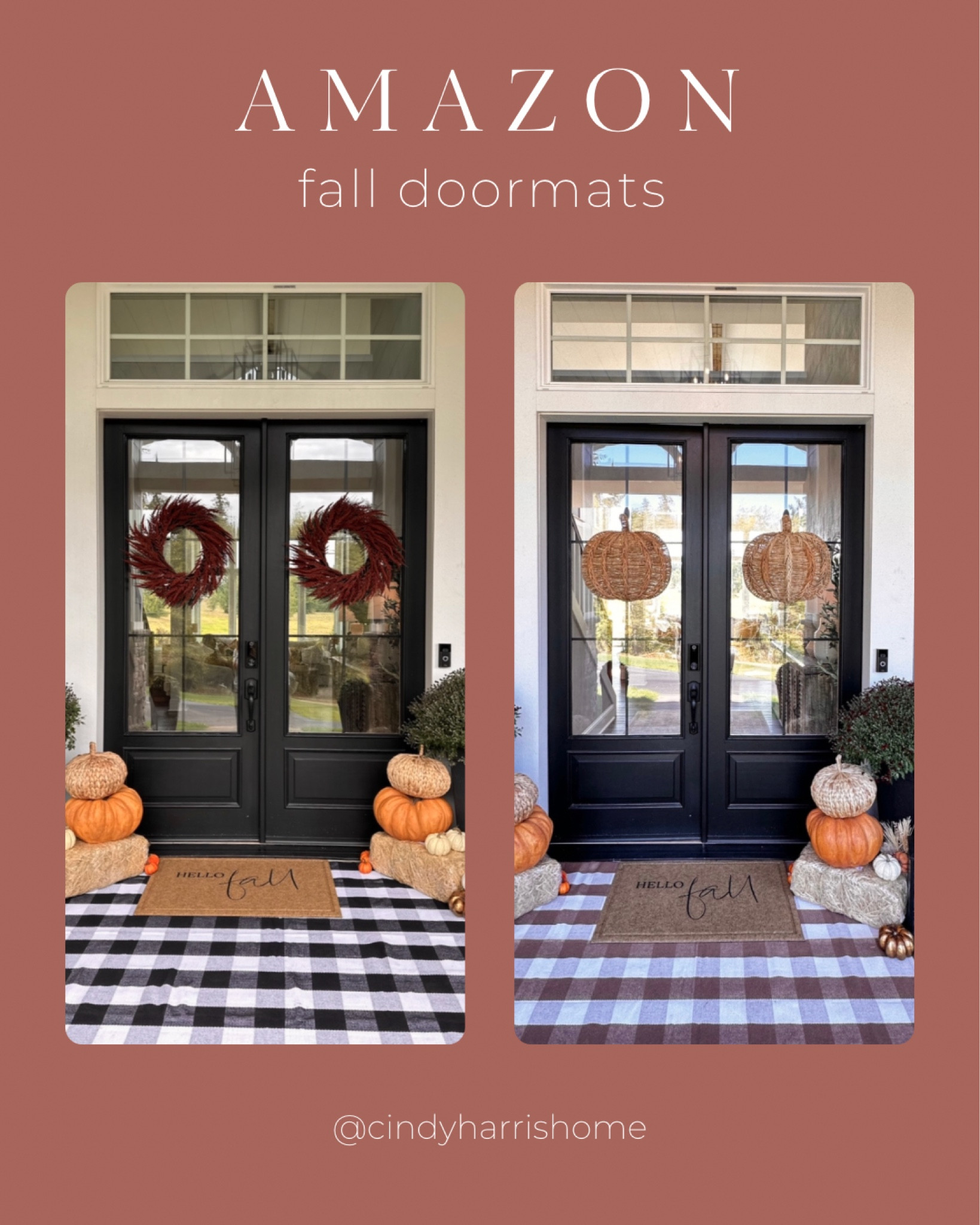 Two different fall looks for my front porch! Linking the exact checkered rugs, and some other similar items I’m loving. 🍂

#LTKhome #LTKSeasonal