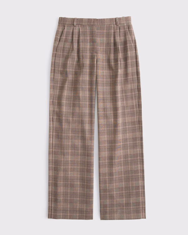 Curve Love A&F Sloane Low Rise Tailored Wide Leg Pant | Abercrombie & Fitch (UK)
