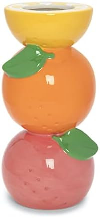 ban.do Decorative Ceramic Vase, Tall Vase for Centerpiece, Lemon Grapefruit and Orange Vase, Uniq... | Amazon (US)
