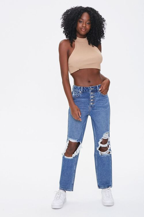 Distressed Mom Ankle Jeans | Forever 21 (US)
