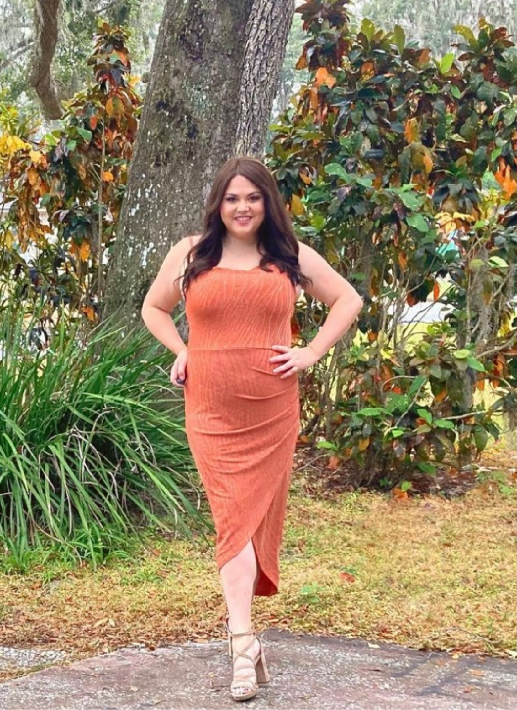 The perfect orange dress for summer 

#LTKplussize #LTKmidsize #LTKparties