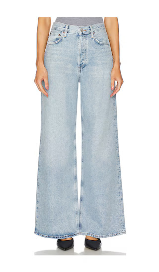 AGOLDE Dame High Rise Wide Leg Jeans in Denim-Light. - size 29 | Revolve Clothing (Global)