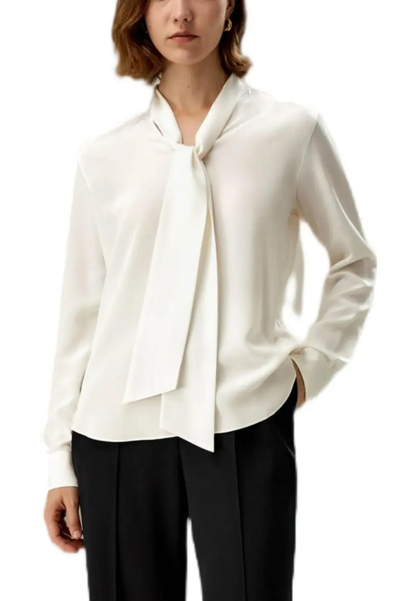 Silk Bowtie Blouse (Women) | Nordstrom | Nordstrom