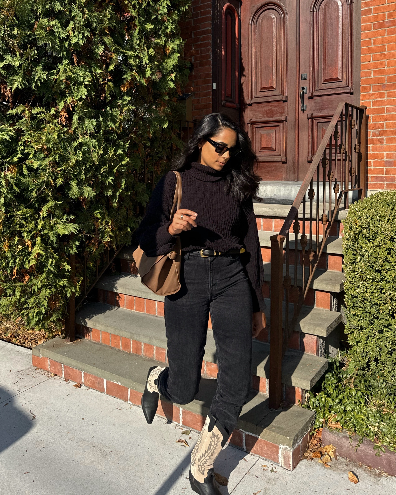 All black fall outfit with cowboy boots!

#LTKStyleTip #LTKShoeCrush #LTKItBag