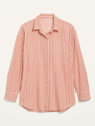 Oversized Striped Boyfriend Shirt for Women | Old Navy (US)