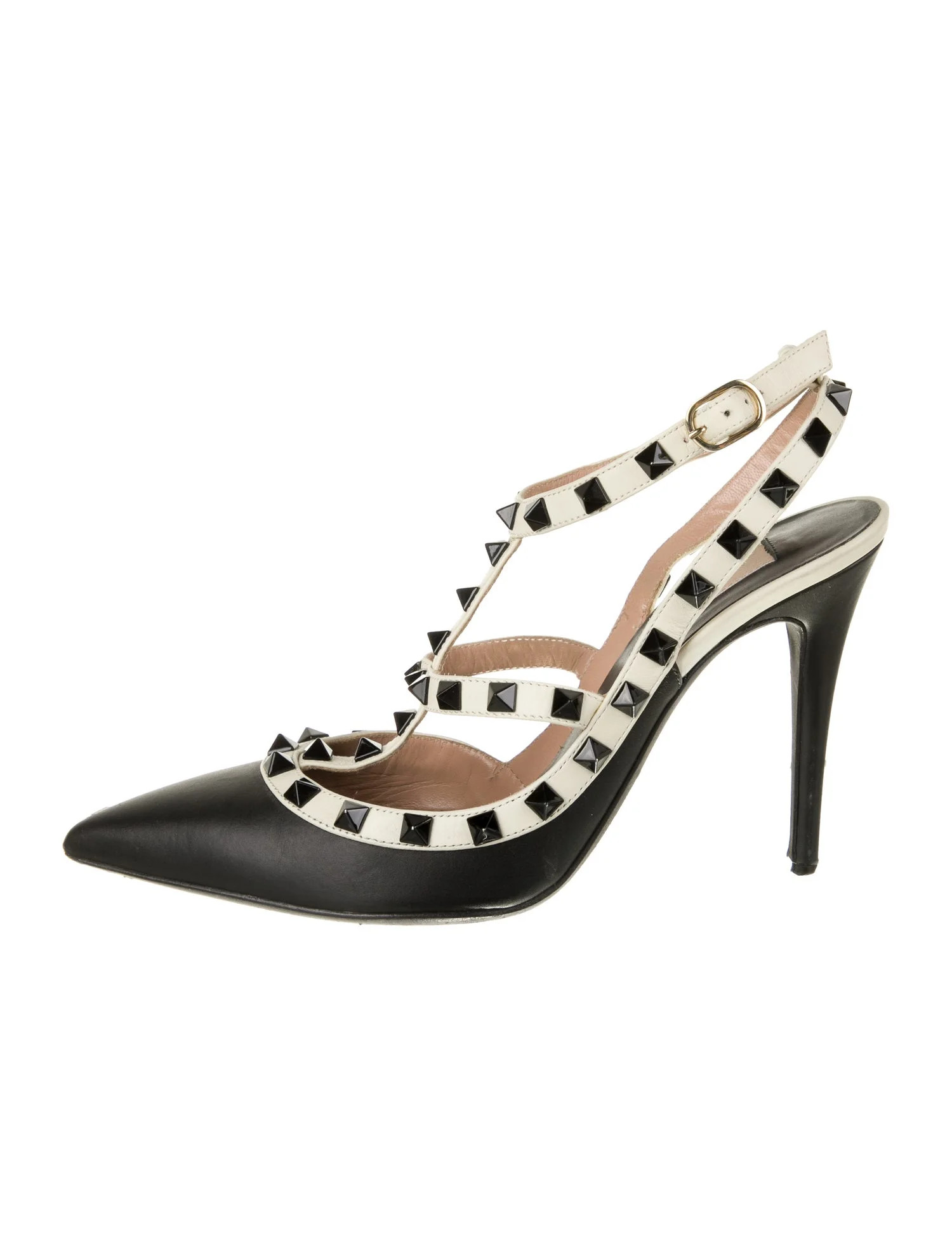 Rockstud Accents Leather T-Strap Pumps | The RealReal