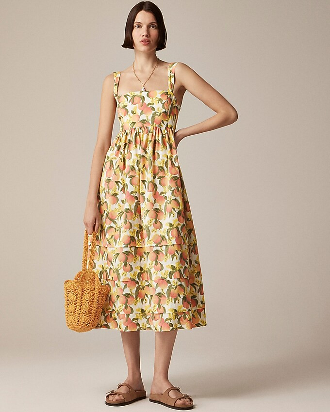 Squareneck midi dress in cotton poplin | J. Crew US