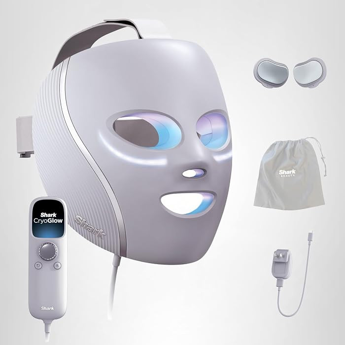 Shark CryoGlow LED Face Mask with Under-Eye Cooling, Anti-Ageing & Blemish Repair, Red & Blue LED... | Amazon (US)