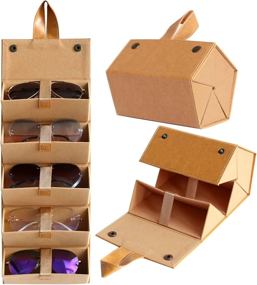 Amazon.com: Besforu Sunglass Case for Men or Women Hard Multi Eyeglasses Case Box Portable 5 Slot... | Amazon (US)